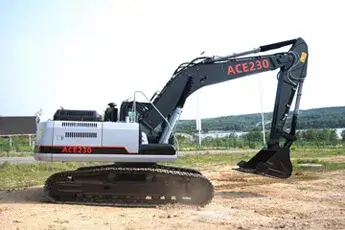 excavadora de tamaño medio
