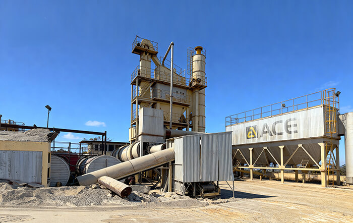 Planta de asfalto por lotes ACE BAP120 de 120 t/h en servicio en Tanzania