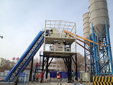 Planta de concreto con mezclador vibratorio en Gansu, China