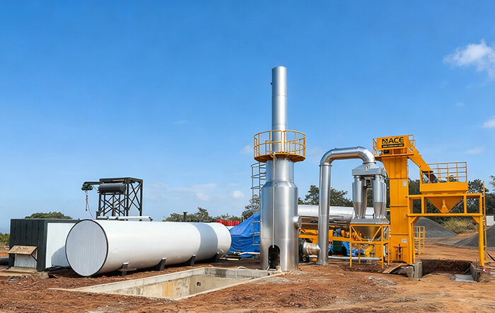 Planta de asfalto de mezcla en tambor ACE DAP60 de 60 t/h para construcción vial en Malaui
