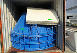 Silo de cemento desmontable para transporte en contenedor